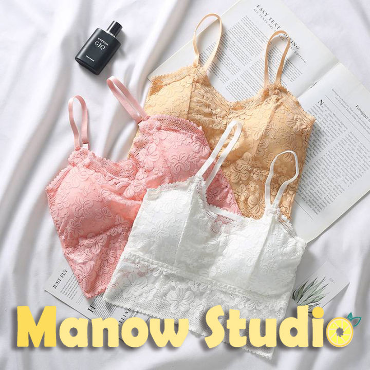 manow-studio-3022-บราลูกไม้-เสื้อชั้นในลูกไม้-เสื้อกล้ามลูกไม้-สายเดี่ยว-บราสายเดี่ยว
