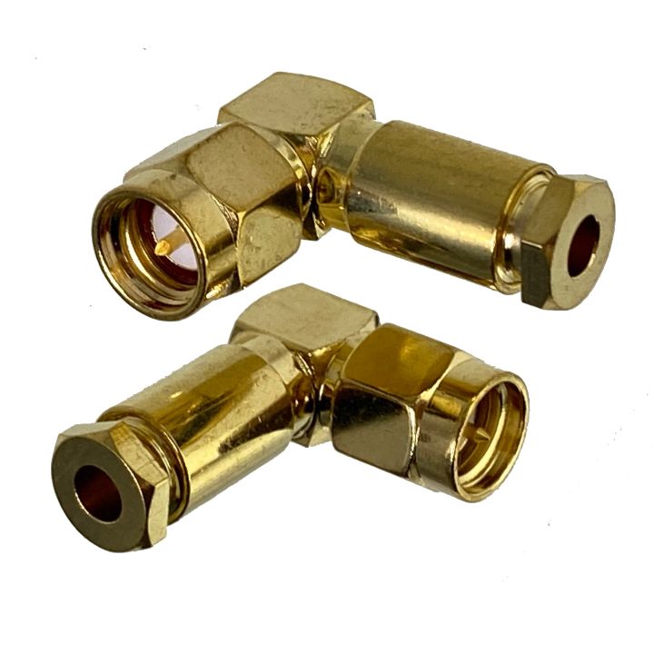1pcs Connector SMA Male Plug Clamp RG316 RG174 LMR100 RF Coaxial  Adapter Right Angle 50ohm Wire Terminal New Electrical Connectors
