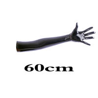 High Quality Adult Sexy Long Gloves Female Full Finger Latex Coating Gloves Shiny Metallic Datex Women Cosplay Party Accessory