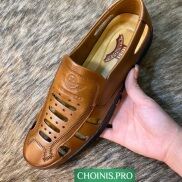 Giầy da nam mùa hè Giày rọ trung tuổi, trung niên Đế cao su mềm mại
