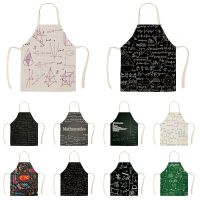 1Pc Kitchen Apron Personality Mathematical Chemistry Formula  Printed Sleeveless Linen Aprons Women Home Cleaning Tools WQ1070 Aprons