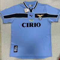 1998-1999ชุดบ้าน Lazio เสื้อกีฬาผู้ใหญ่ผู้ชายแขนสั้นพัดลมบนชุดฟุตบอล