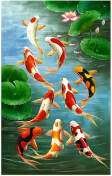 Koi Fish Flower Diamond Art Kits for Adults,30x60cm Square Full Drill with  Diamond Painting Accessories Diamond Dots Paint by Number Kits,5D DIY Large
