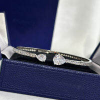 เครื่องประดับแบรนด์หรูฝรั่งเศส925 Sliver Double Diamond Teardrop celet