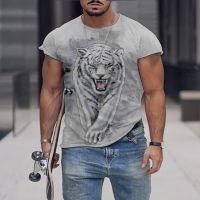 Mens T-Shirts For Men Clothing Oversized Funny Tee Shirt Animal 3D Printed Summer Casual Short Sleeve Loose Men Clothing Tops