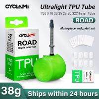 CYCLAMI จักรยาน TPU หลอดไฟอัลตราถนนจักรยานในท่อ60มม. 700C 18 23 25 28 32C ความยาววาล์วฝรั่งเศสสำหรับยางรถจักรยานโบรมป์ตัน