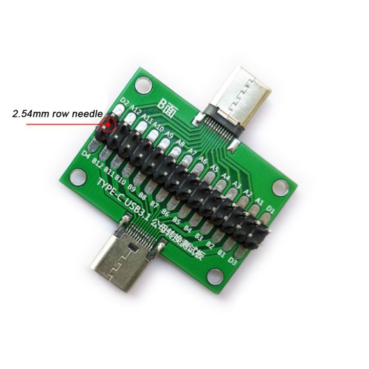 male-to-female-type-c-test-pcb-board-universal-board-with-usb-3-1-port-20-6x36-2mm-test-board-with-pins