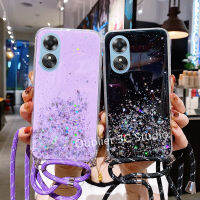 ปลอก เคส OPPO A18 A38 A58 Realme 11x 11 C51 NFC 5G 4G เคสโทรศัพท์ เทรนด์การออกแบบใหม่เยาวชนสตาร์รี่ สกาย บลิงเงาใสโทรศัพท์มือถือปกอ่อนด้วยเชือกเส้นเล็ก Case 2023