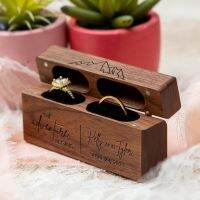 【hot】❀❐  Fashion Wood for 2 Rings Storage Gifts Bead Holder Wedding Jewelry