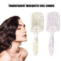 Transparent Mosquito Coil Combs Glitter Curved Fluffy Styling Hollow Smooth Ribs Simple Plastic Combs Hair I3O0