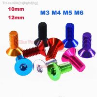 2pcs M3 M4 M5 M6 Length 10mm 12mm Aluminium Hex Socket Hexagon Flat Countersunk Head Allen Screws Bolt Machine Screw Anodized