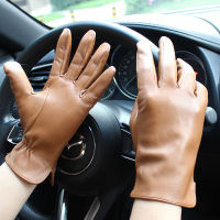 Leather Unlined Fashion Drivers Driving Touch Screen Sheepskin Gloves Mens Thin Electric Bike Motorcycle Riding Gloves