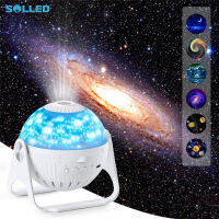 SOLLED 6-In-1โปรเจคเตอร์เพดาน360องศาปรับดาวเคราะห์ Nebulae Moon Planetarium โปรเจคเตอร์สำหรับตกแต่งห้อง