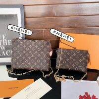 【กล่องของขวัญบรรจุ】 สุภาพสตรีโซ่ไหล่ Crossbody กระเป๋าคลัทช์โซ่ที่ถอดออกได้