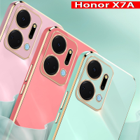 Huawei Honor X7a X7 5G Honor X7 X 7แฟชั่นสุดหรูสำหรับเด็กผู้หญิงเคสโทรศัพท์ซิลิโคนนิ่มชุบขอบตรงปกป้องกล้องฝาครอบด้านหลังคู่