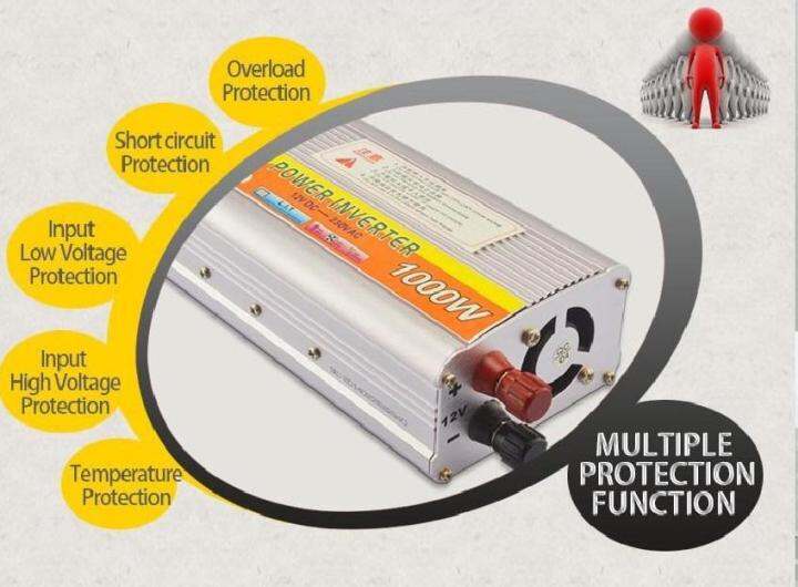 เเท้-100-new-suoer-12v-modified-sine-wave-1000-watt-power-inverter-อินเวอร์เตอร์-เครื่องแปลงไฟรถเป็นไฟบ้าน-220v-สามารถใช้กับหม้อแปลงไฟ-ตัวแปลงไฟรถ-ใช้อุปกรณ์ไฟบ้านได้เครื่องใช้ไฟฟ้า-ชาร์จโทรศัพท์มือถื