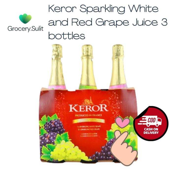 Keror Sparkling White and Red Grape Juice 3 bottles Lazada PH