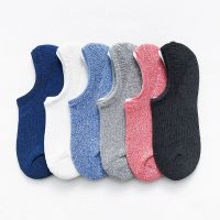 Womens Boat Socks Terry Bottom Solid Color Casual Comfortable Thickening Non-Slip Sweat-Absorbing Socks Winter And Spring Socks Tights