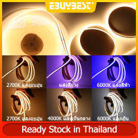 EBUYBEST 10M แถบไฟ LED ความหนาแน่นสูง ไฟเส้น COB ยืดหยุ่น 320/576leds DC24V RA90 การควบคุม APP ปรับความสว่างของอุณหภูมิสี