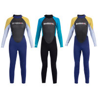 Neoprene เด็กชุดดำน้ำชิ้นเดียว2.5มิลลิเมตรเต็มร่างกายเยาวชนชุดเปียกแขนยาวหนาป้องกันรังสียูวีชุดว่ายน้ำ