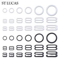 New 30pcs/lot white black type 0 8 9 bra rings and sliders strap adjusters buckles clips underwear adjustment accessories DIY