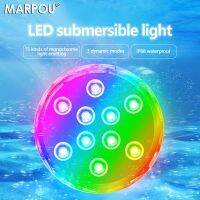 【DT】MARPOU-Luz LED submersível à prova dágua  controle remoto  luzes subaquáticas RGB  festa em casa  aquário  piscina  decoração de banheira