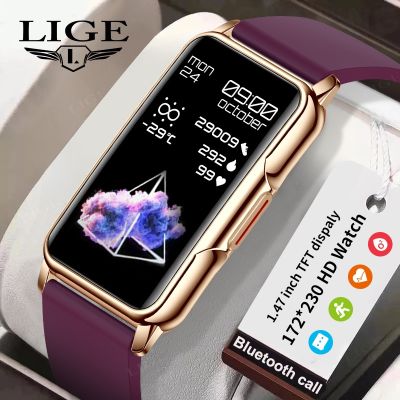 ♠❄ LIGE Smart Watch Women Men Bluetooth Connected Phone Music Fitness Sports Bracelet Sleep Monitor 1.47-inch Man Smartwatch Women