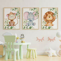 ภาพฝาผนังรูปแบบสัตว์การ์ตูน Wall Art Decor ผ้าสไตล์ห้องพักในสถานรับเลี้ยงเด็กภาพไม่มีกรอบสำหรับ HomeAnimal โมเดิร์นภาพวาดสไตล์ Art ทางเดินห้องนั่งเล่นที่ไม่ซ้ำกันตกแต่งภาพวาดภาพวาด Frameless