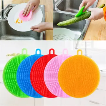 Silicone Dishwash Brush Dish Bowl Cleaning Brush Multifunction Scouring Pad  Pot Pan Wash Brushes Kitchen Cleaner Washing Tool