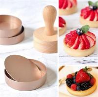 【hot】 Wood Egg Tart Pusher Side Tamper Pastry Eggtart Mold for Round Bottom Baking