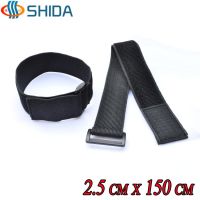 5pcs 2.5*150CM High Stretch Elastic Cable Ties Nylon Straps Hook and Loop Magic Tapes with Plastic Buckle for Wire Management