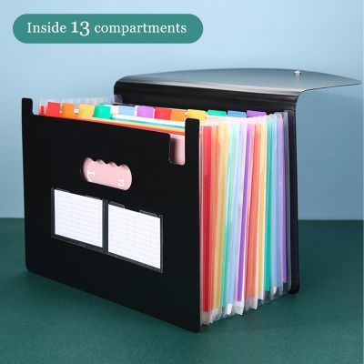 13/24 Pockets Accordian File Folder Expanding File Organizer Filing Box Multicolored Paper/Bill/Receipt/Document Holder Bag A4