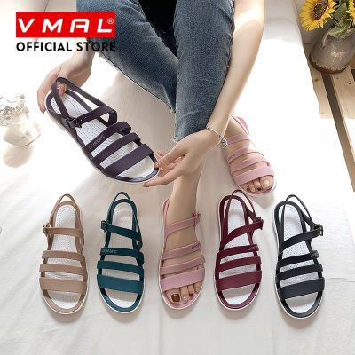 *VMAL รองเท้าส้นเตี้ยสำหรับผู้หญิงรองเท้าเจลลี่ผู้หญิงสไตล์เกาหลีรองเท้าแตะ Crocc รองเท้าชายหาดกลวง Sepatu Kebun รองเท้าแตะสีลูกอมกันน้ำขนาดรองเท้าแตะชายหาด36-41