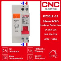 CNC DZ30LE-32 1P N 230V MCB Residual Current Circuit Breaker with Over and Short Current Leakage Protection RCBO