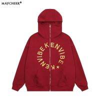 MAYCHEER เสื้อแจ็คเก็ต แจ็คเก็ตซิปผู้ชายใหม่แขนยาวหลวมสบายๆสีจับคู่แจ็คเก็ตแนวโน้มเสื้อลำลอง