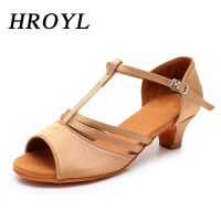 HROYL Latin Dance Shoes For Girls Women Ladies Ballroom Modern Tango Dancing Performance Shoes 4CM Heels Dropshippong