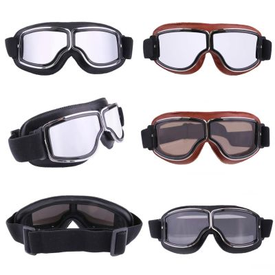 Leather Goggles Vintage Motorcycle Goggles Vintage Motocross Goggles Retro Jet Helmet Glasses Motorcycle Accessories