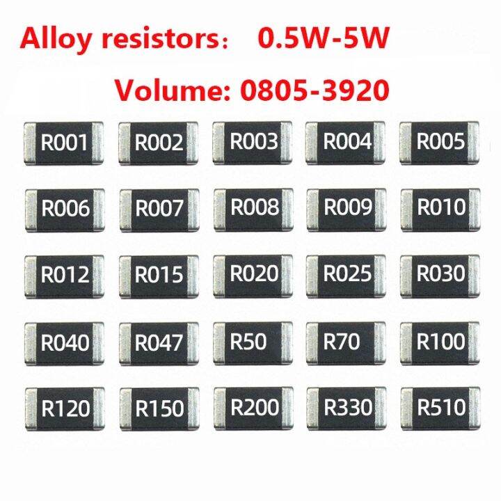 10pcs-1206-2512-1-smd-alloy-sampling-resistor-1-2-3-4-5w-detecting-current-high-power-resistor-r001-r002-r003-r004-r005