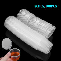 50pcs100pcs 25ml 50ml Plastic Takeaway Sauce Cup Containers Food Box With Hinged Lids Pigment Paint Box Palette Disposable Box