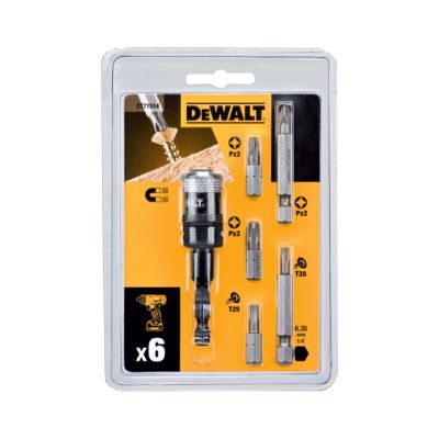 DEWALT DT71514 Extreme Impact Ready Rapid Load Screwdriving Set, Screwdriver Bit Set With Bit Holder Set 1/4"Shank, 6 PCS