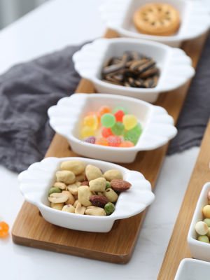 Five-piece Set Fruits Platter Serving Trays Creative Ceramic Dish Plates for SnacksNutsDesserts Eco Natural Bamboo Tray