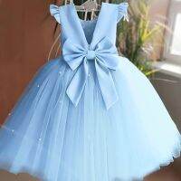 ZZOOI 1-5T Cute Girls Birthday Party Tutu Dress Toddler Girl Bow Beading Prom Dresses For Wedding Baby Girl Christmas Carnival Vestido