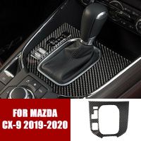 Car Real Carbon Fiber Interior Gear Shift Frame Cover Trim Auto Decor Sticker Center Console Protection for Mazda CX-9 2019-2020