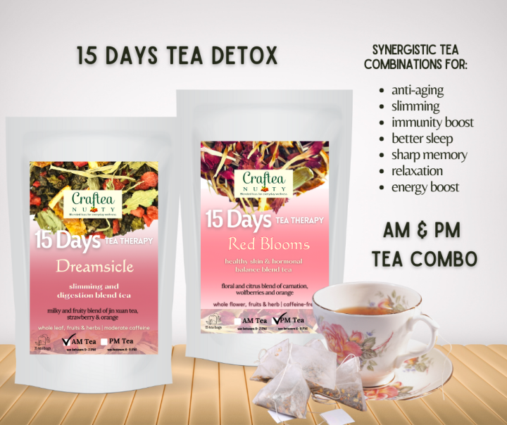 Detox tea 15 day tea therapy daytime bedtime tea combo herbal tea