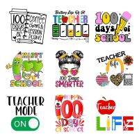 100 Day Of School Iron-On Transfer For Clothing Patches DIY Washable T-Shirts Thermo Sticker Applique T8299 Fashion Accessories