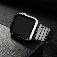 Ceramic Link bracelet for Apple Watch ultra Band 49mm 44mm 42mm 38mm 40mm luxury strap iWatch series 8 7 6 se 5 4 3 41mm 45mm Straps