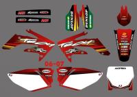 พื้นหลังกราฟิกรถจักรยานยนต์สีดำสติ๊กเกอร์ตกแต่ง CRF250 CRF250R 2006 2007 CRF 250 250R CRF 250 R ปรับแต่งได้