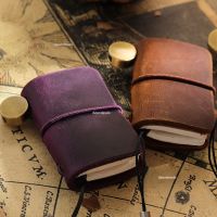 ✑ Handmade Vintage Leather Mini Notebook Cute Travel Schedule Diary Weekly Daily Planner Organizer Notebook Kawaii Stationery