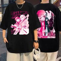 Japan Anime Lycoris Recoil Print T-shirts Men Women Manga Tshirt Chisato Nishikigi Takina Inoue Double Sided Graphic Tee Shirt 4XL 5XL 6XL