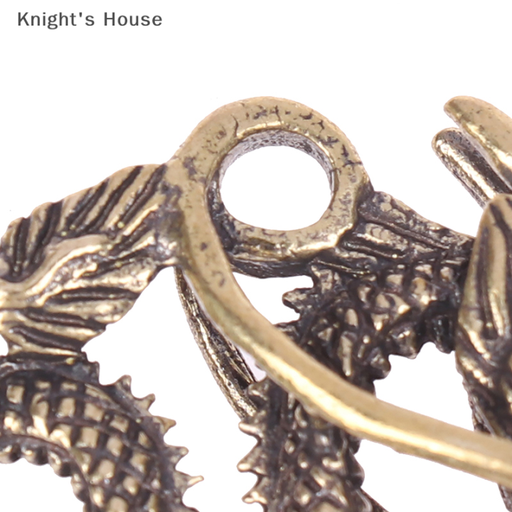 knights-house-เครื่องประดับทองเหลืองโบราณรูปปั้นมังกรสัตว์ในตำนานของจีนรูปปั้นทองแดงรูปปั้นมังกรทองเหลืองบริสุทธิ์ขนาดจิ๋ว1ชิ้น